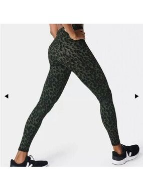 NWT XS Koral Olive Green Leopard High-Waist Performance Leggings